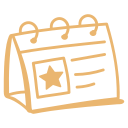 Icône de calendrier avec étoile