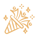 Icône de fête avec confettis