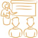 Présentation avec un formateur et deux participants