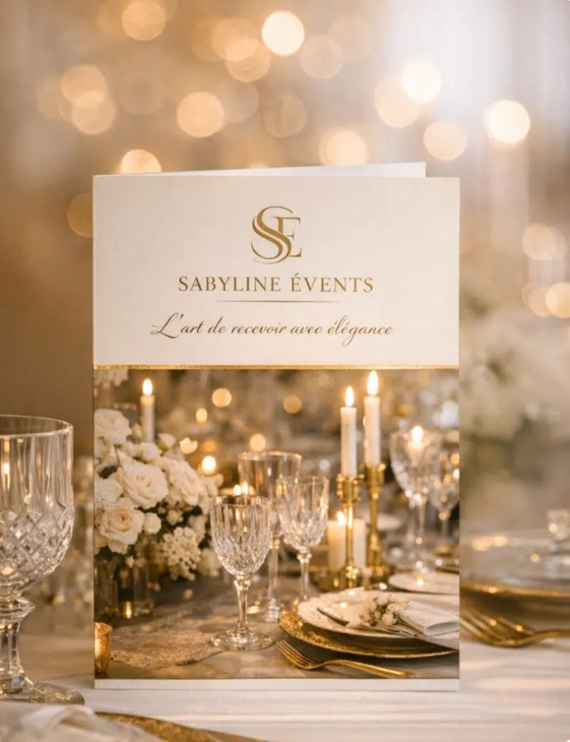 Carte d'invitation élégante sur une table décorée
